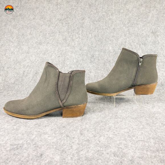 Kensie Gerona Ankle Boots Gray Brown Suede Leather Side Zip Women's Size 8M - Picture 3 of 10
